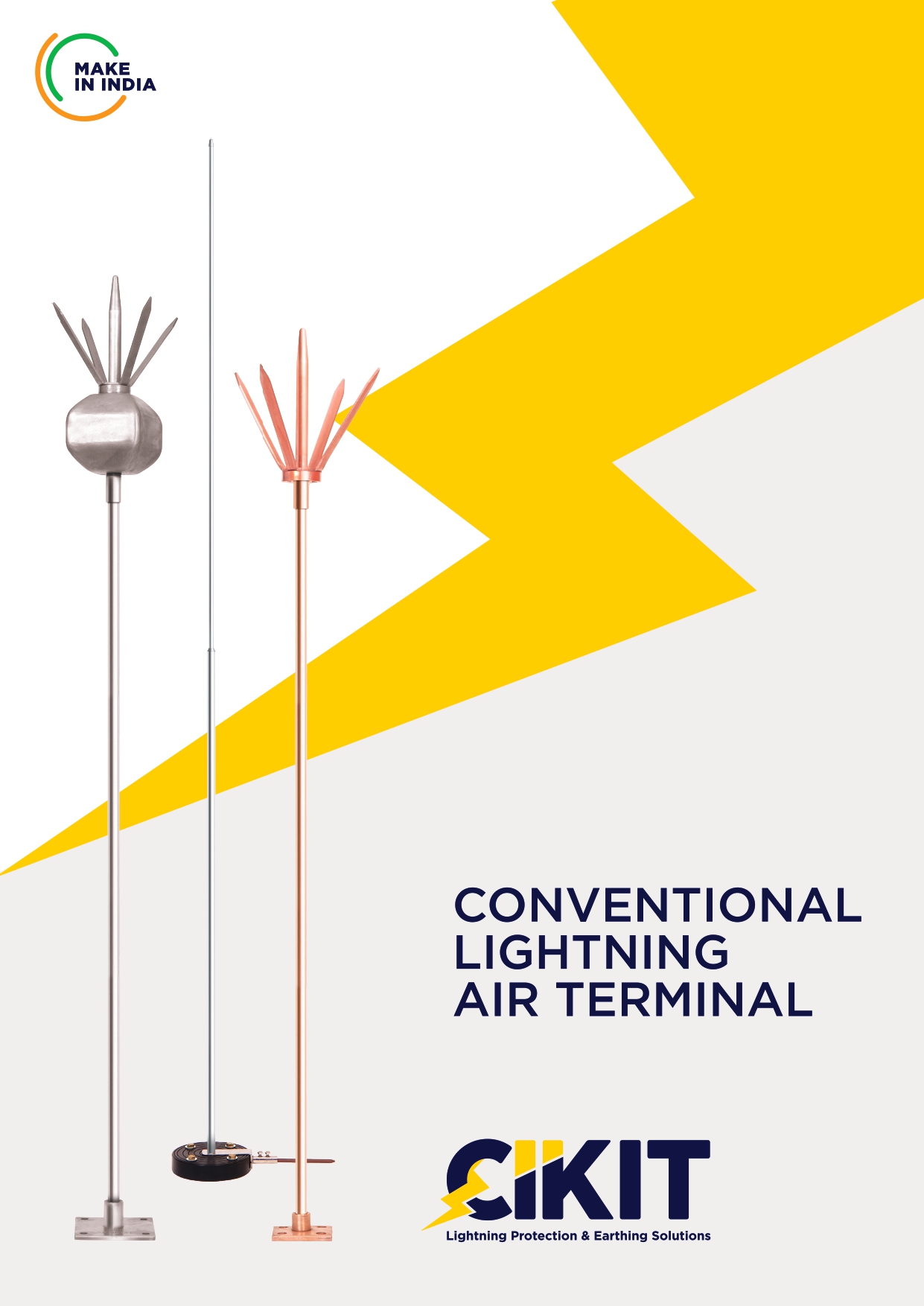 The cover image of the 'Conventional Lightning Air Terminal' product factsheet.